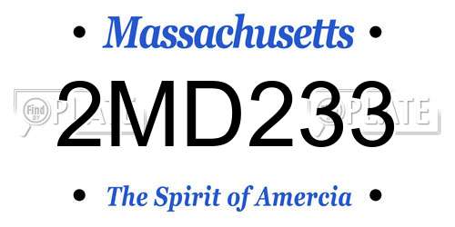 2MD233 Massachusetts License Plate