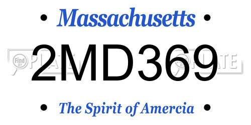 2MD369 Massachusetts License Plate