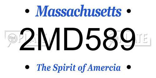 2MD589 Massachusetts License Plate