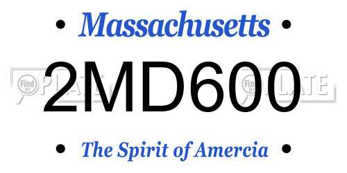 2MD600 Massachusetts License Plate