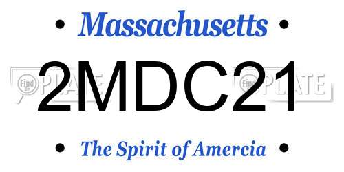 2MDC21 Massachusetts License Plate