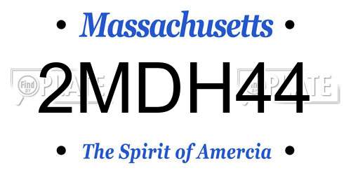 2MDH44 Massachusetts License Plate