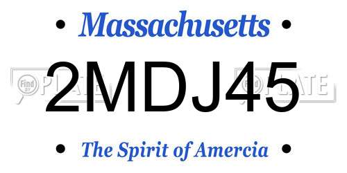 2MDJ45 Massachusetts License Plate