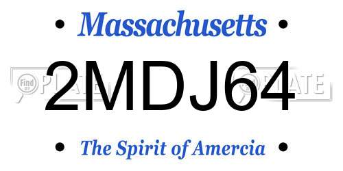 2MDJ64 Massachusetts License Plate