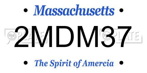 2MDM37 Massachusetts License Plate