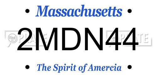 2MDN44 Massachusetts License Plate