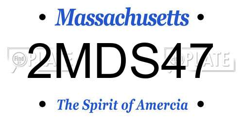 2MDS47 Massachusetts License Plate