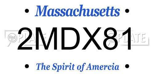 2MDX81 Massachusetts License Plate