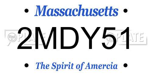 2MDY51 Massachusetts License Plate