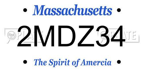 2MDZ34 Massachusetts License Plate