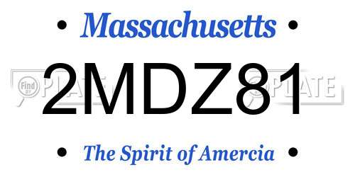 2MDZ81 Massachusetts License Plate