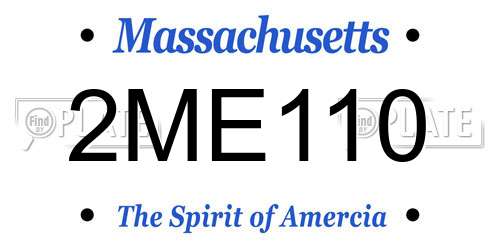 2ME110 Massachusetts License Plate