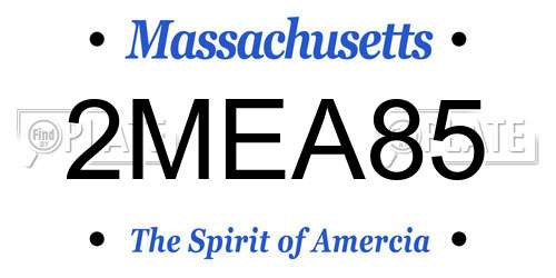 2MEA85 Massachusetts License Plate