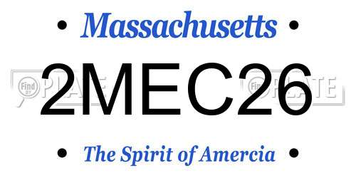 2MEC26 Massachusetts License Plate