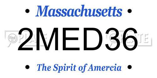2MED36 Massachusetts License Plate