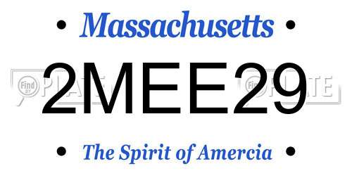 2MEE29 Massachusetts License Plate