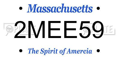 2MEE59 Massachusetts License Plate