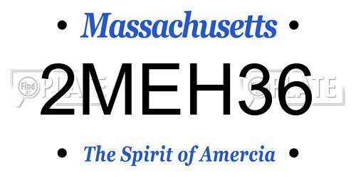 2MEH36 Massachusetts License Plate