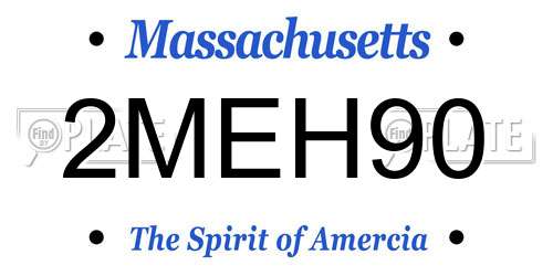 2MEH90 Massachusetts License Plate