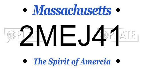 2MEJ41 Massachusetts License Plate