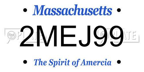 2MEJ99 Massachusetts License Plate