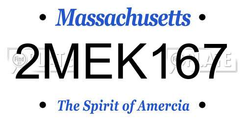 2MEK167 Massachusetts License Plate
