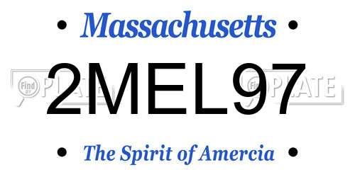 2MEL97 Massachusetts License Plate