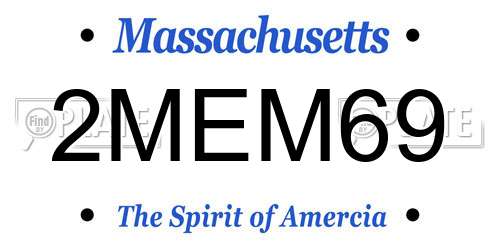 2MEM69 Massachusetts License Plate