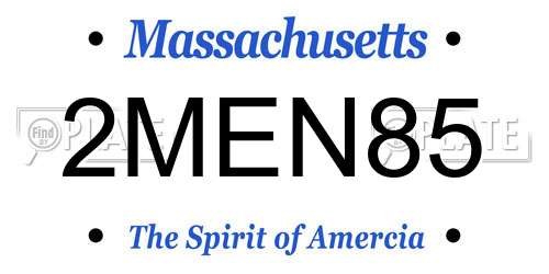 2MEN85 Massachusetts License Plate