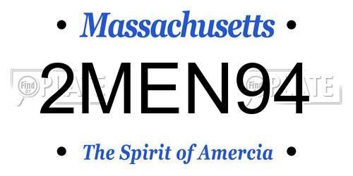 2MEN94 Massachusetts License Plate