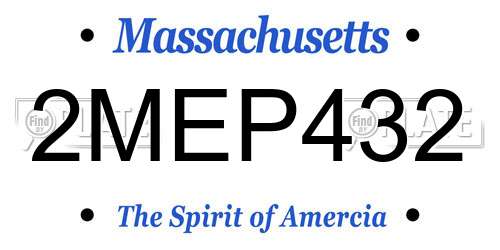 2MEP432 Massachusetts License Plate
