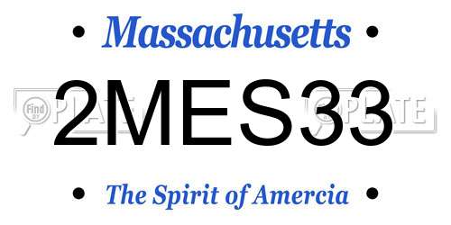 2MES33 Massachusetts License Plate