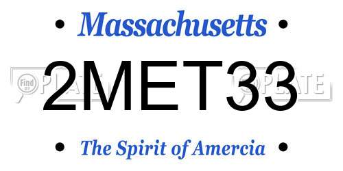2MET33 Massachusetts License Plate
