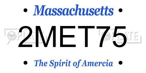 2MET75 Massachusetts License Plate