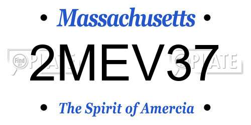2MEV37 Massachusetts License Plate
