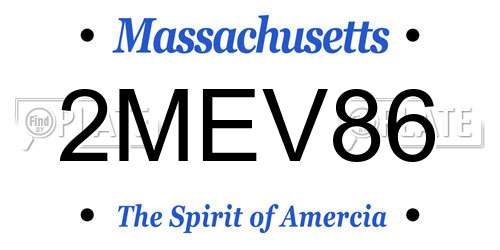 2MEV86 Massachusetts License Plate