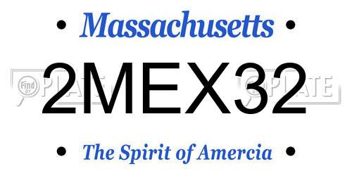 2MEX32 Massachusetts License Plate