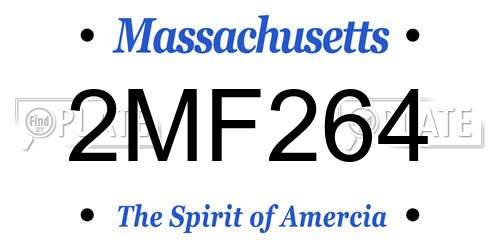 2MF264 Massachusetts License Plate