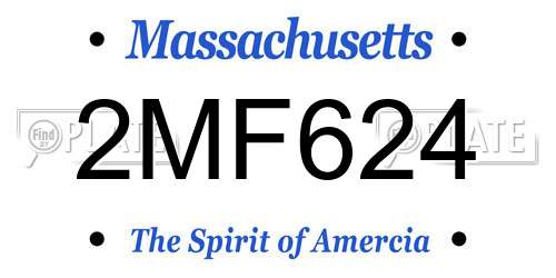 2MF624 Massachusetts License Plate