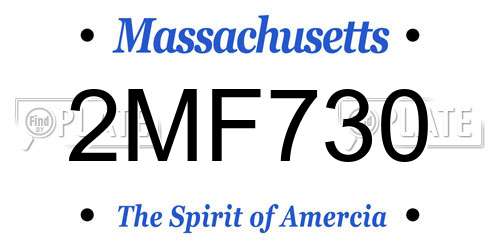2MF730 Massachusetts License Plate