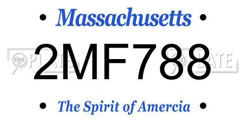 2MF788 Massachusetts License Plate