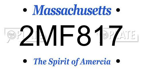 2MF817 Massachusetts License Plate
