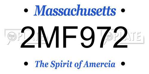 2MF972 Massachusetts License Plate