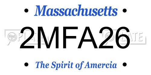 2MFA26 Massachusetts License Plate