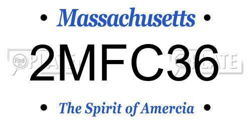 2MFC36 Massachusetts License Plate
