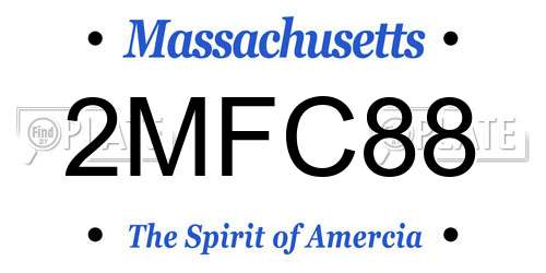 2MFC88 Massachusetts License Plate