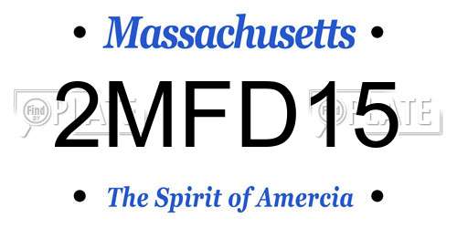 2MFD15 Massachusetts License Plate