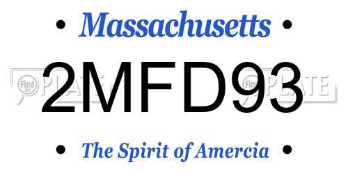 2MFD93 Massachusetts License Plate