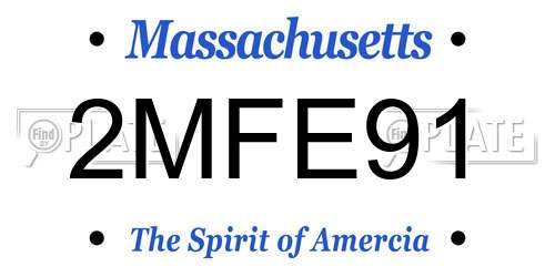 2MFE91 Massachusetts License Plate