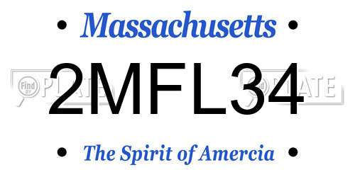2MFL34 Massachusetts License Plate